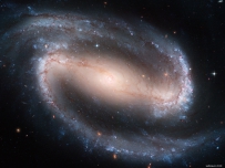 A poster-size image of the beautiful barred spiral galaxy NGC 1300