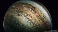 木星上海豚云的增强影像