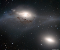 将碰撞两个星系属于室女座，距离地球约5000万光年
